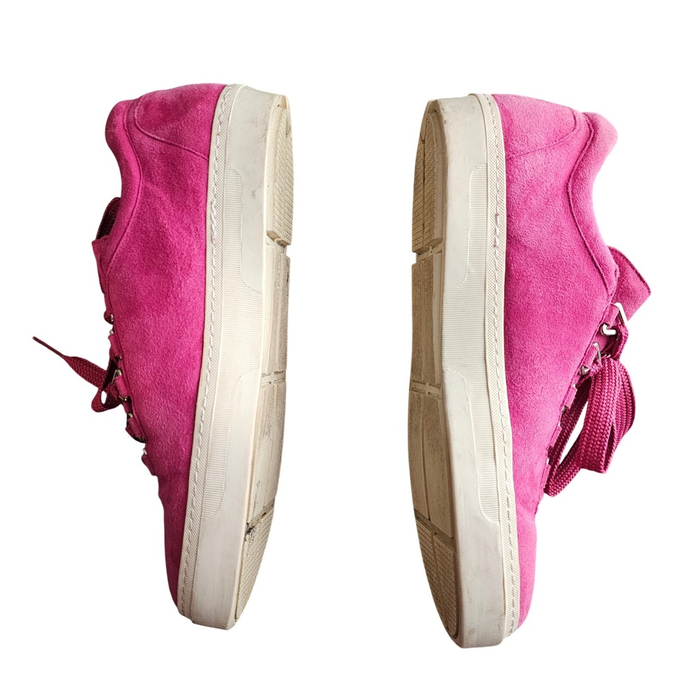 Stuart Weitzman Gaming Hot Pink Suede Sneakers Size 8.5 - Picture 6 of 12